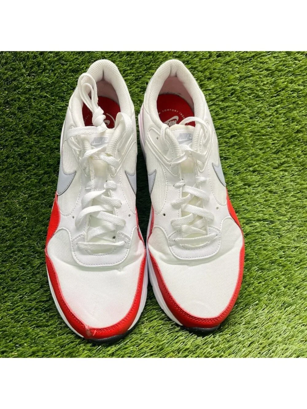 Nike Air Max SC Mens Size 12 White Red Athletic Running Walking Shoes Sneakers
